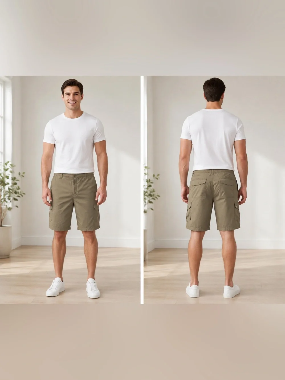 Magellan Outdoors Men’s Olive Green/Khaki Cargo Shorts Hiking/Fishing Size 42